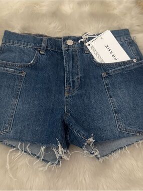 Frame Denim Dark Blue Jean Cutoff Shorts